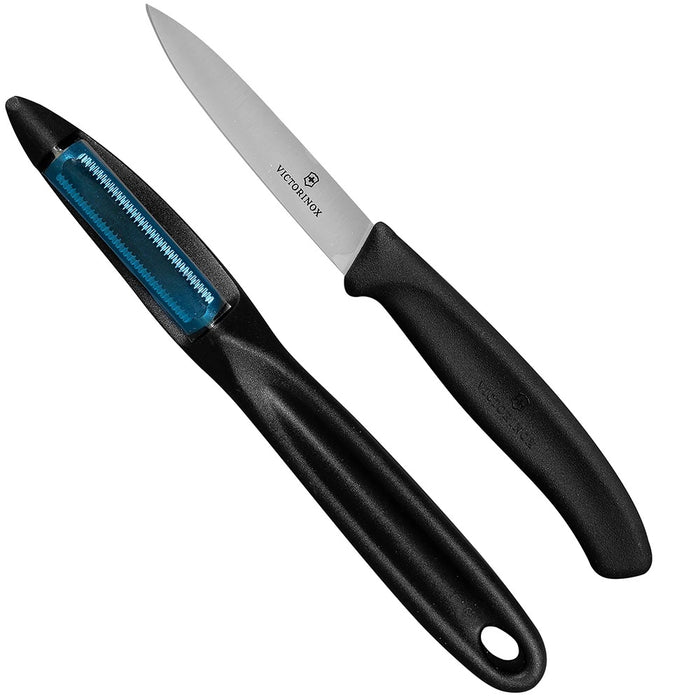 Victorinox 2pc Black Peeler and 3.25" Paring