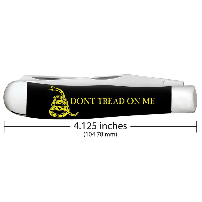 Case 06090 - Black Synthetic Smooth Trapper (2254 SS) - Don't Tread On Me