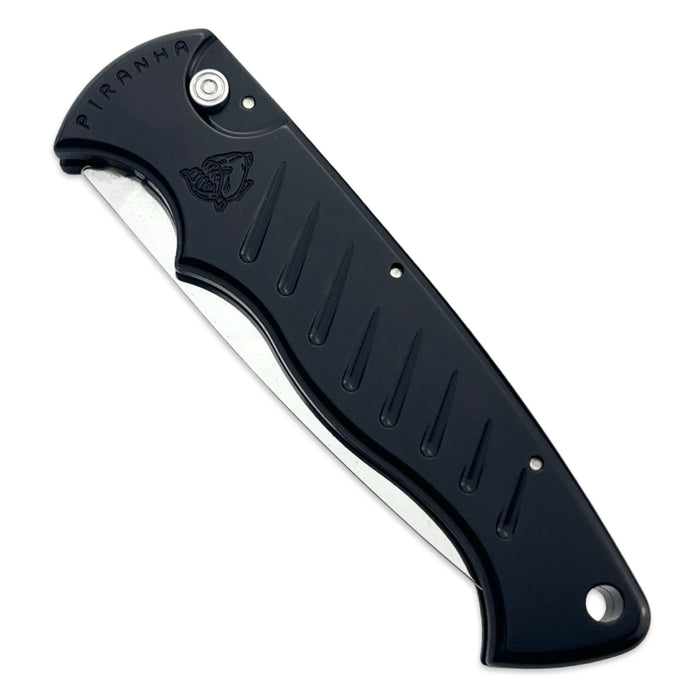 Piranha P1 Pocket Black Plain Edge Mirror Finish
