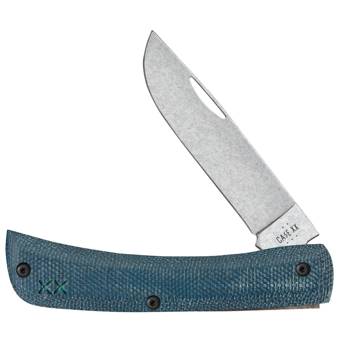 Case 10808 - Blue Denim Canvas Laminate w/ White G10 XR Sod Buster Jr (XR10137 S35VN)