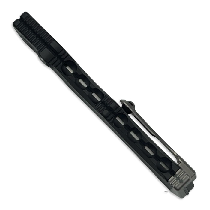 Microtech 1150-10MS1 - Halo IV Clip Point Marfione Select Stonewash Finish Hardcoat Anodized Alloy Double Vapor Blast Stainless