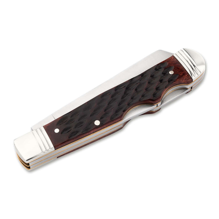 Boker Traditional Series 2.0 Double Lock Trapper Brown Jigged Bone