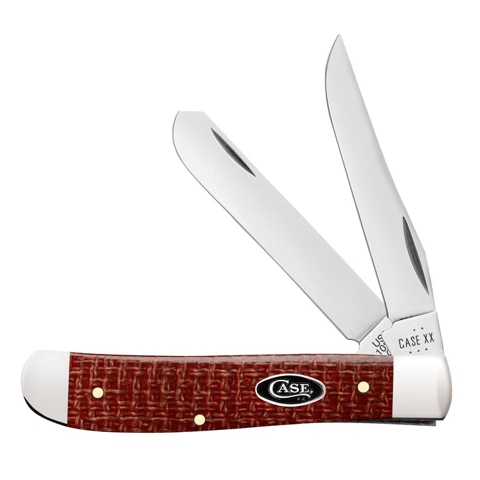Case 12271 - Dark Red Burlap Micarta Smooth Mini Trapper (10207 CS)