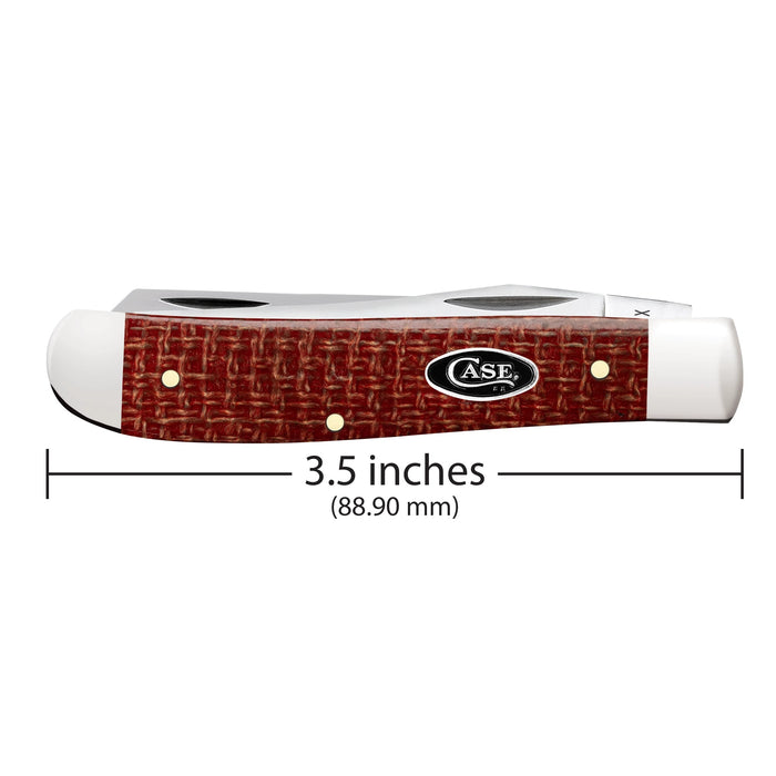Case 12271 - Dark Red Burlap Micarta Smooth Mini Trapper (10207 CS)