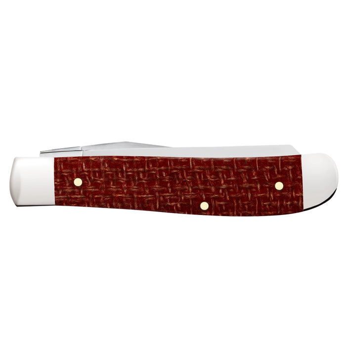 Case 12271 - Dark Red Burlap Micarta Smooth Mini Trapper (10207 CS)