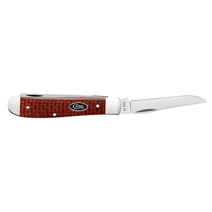 Case 12271 - Dark Red Burlap Micarta Smooth Mini Trapper (10207 CS)
