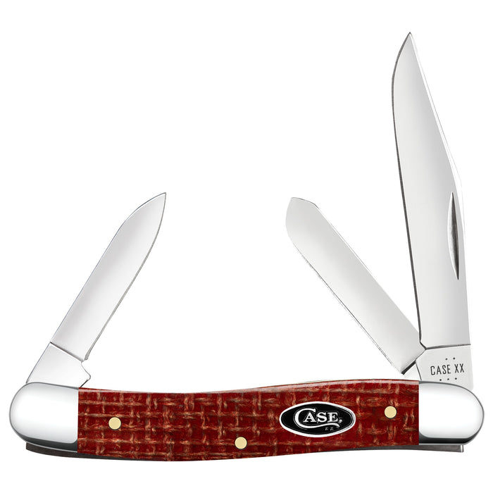 Case 12272 - Dark Red Burlap Micarta Smooth Medium Stockman (103087 CS)