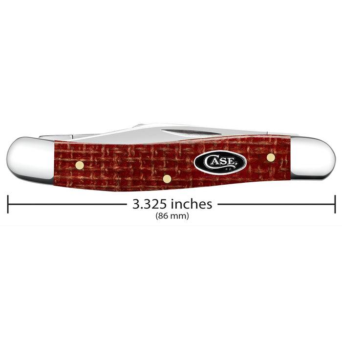 Case 12272 - Dark Red Burlap Micarta Smooth Medium Stockman (103087 CS)