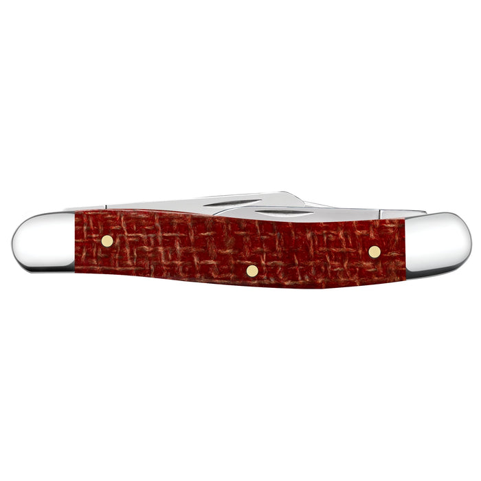 Case 12272 - Dark Red Burlap Micarta Smooth Medium Stockman (103087 CS)