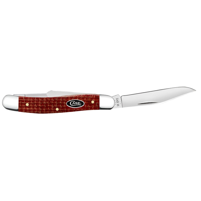 Case 12272 - Dark Red Burlap Micarta Smooth Medium Stockman (103087 CS)