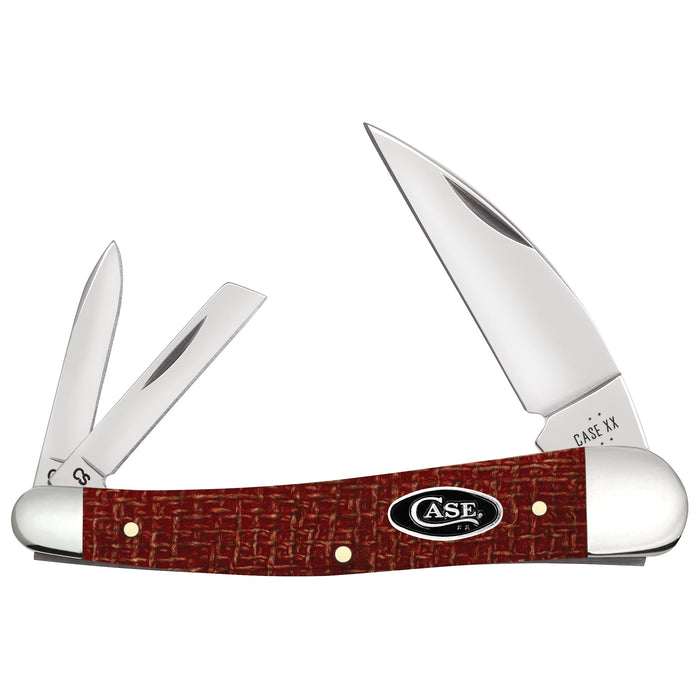 Case 12276 - Dark Red Burlap Micarta Smooth Seahorse Whittler (10355WH CS)