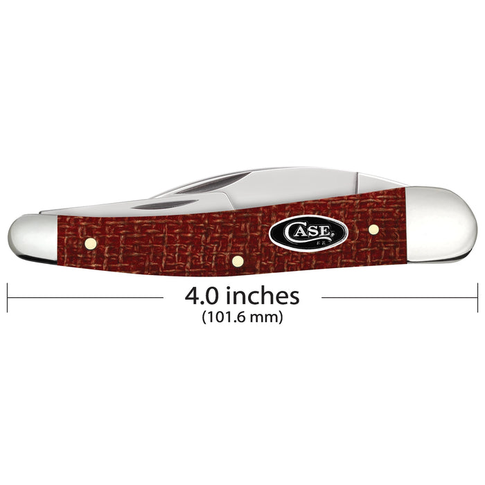 Case 12276 - Dark Red Burlap Micarta Smooth Seahorse Whittler (10355WH CS)