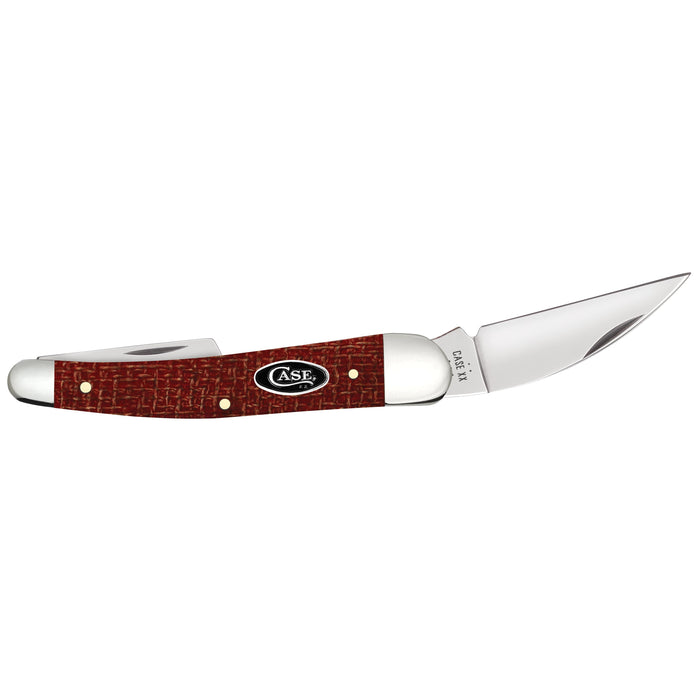Case 12276 - Dark Red Burlap Micarta Smooth Seahorse Whittler (10355WH CS)