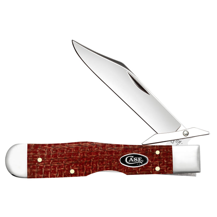 Case 12277 - Dark Red Burlap Micarta Cheetah Cub (1011 1/2L CS)