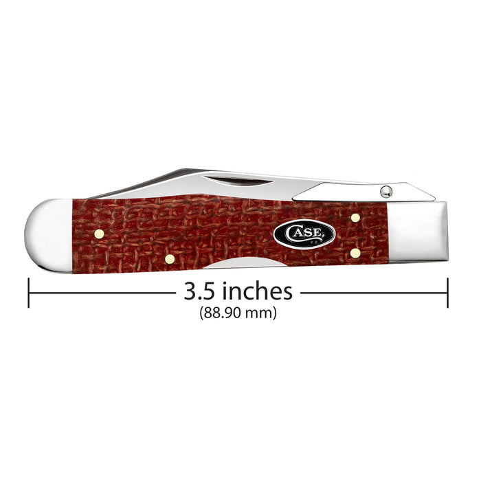 Case 12277 - Dark Red Burlap Micarta Cheetah Cub (1011 1/2L CS)