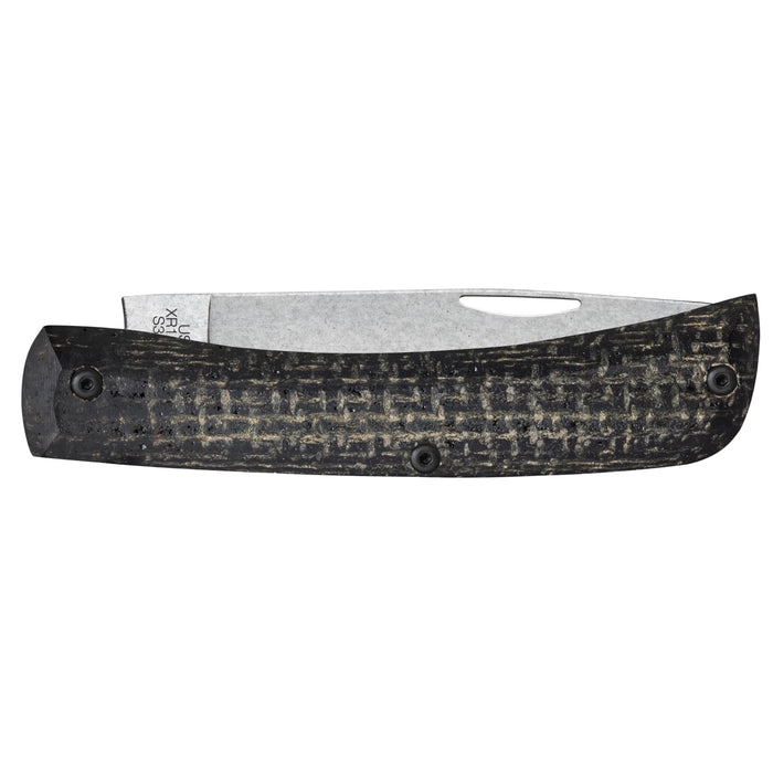 Case 66382 - Black Burlap Laminate/Day Glow G-10 Smooth XR Sod Buster Jr (XR10137 S35VN)