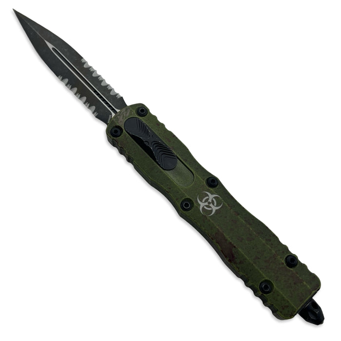 Microtech 227-2OBDS - Dirac Delta D/E Outbreak Signature Series Deep Engraved Partial Serrated