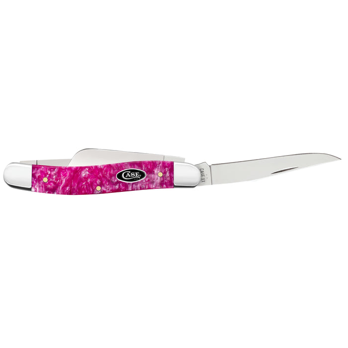 Case 16161 - Pink Crackle Kirinite Smooth Medium Stockman (10318 SS)