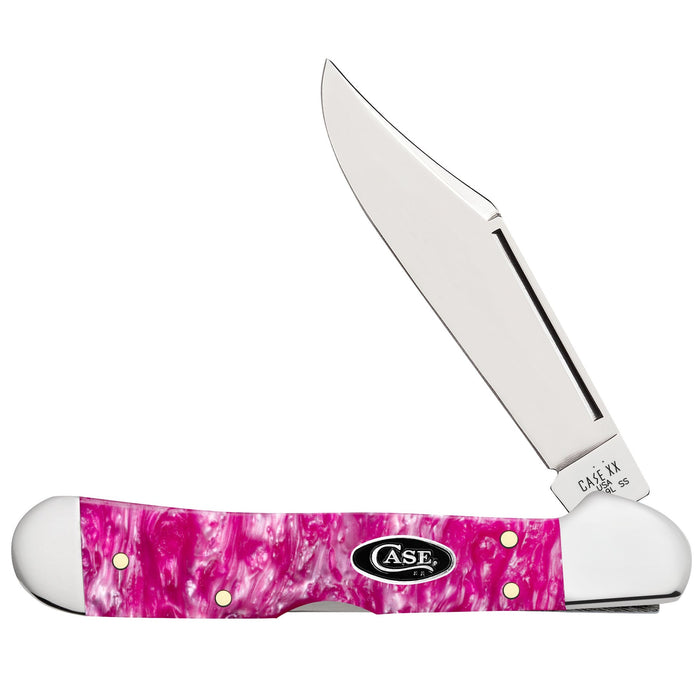 Case 16162 - Pink Crackle Kirinite Smooth Mini CopperLock (101749L SS)