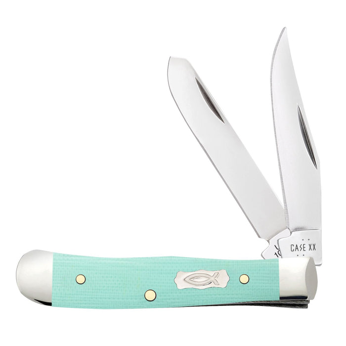 Case 18110 - Seafoam Green G-10 Smooth Tiny Trapper (102154 SS)