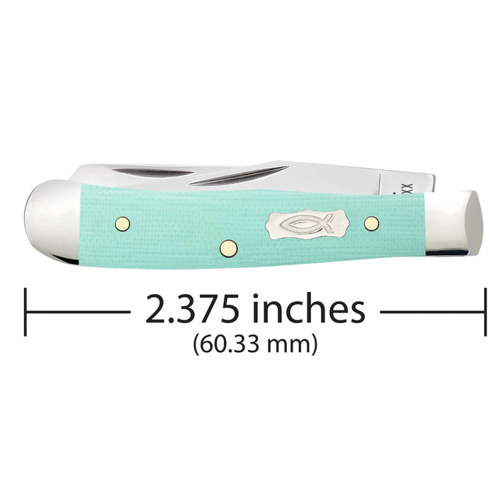 Case 18110 - Seafoam Green G-10 Smooth Tiny Trapper (102154 SS)