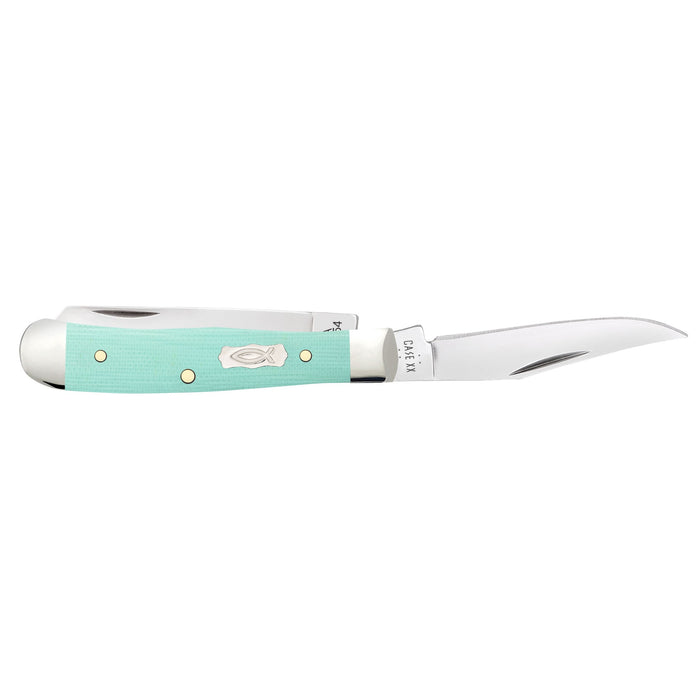 Case 18110 - Seafoam Green G-10 Smooth Tiny Trapper (102154 SS)