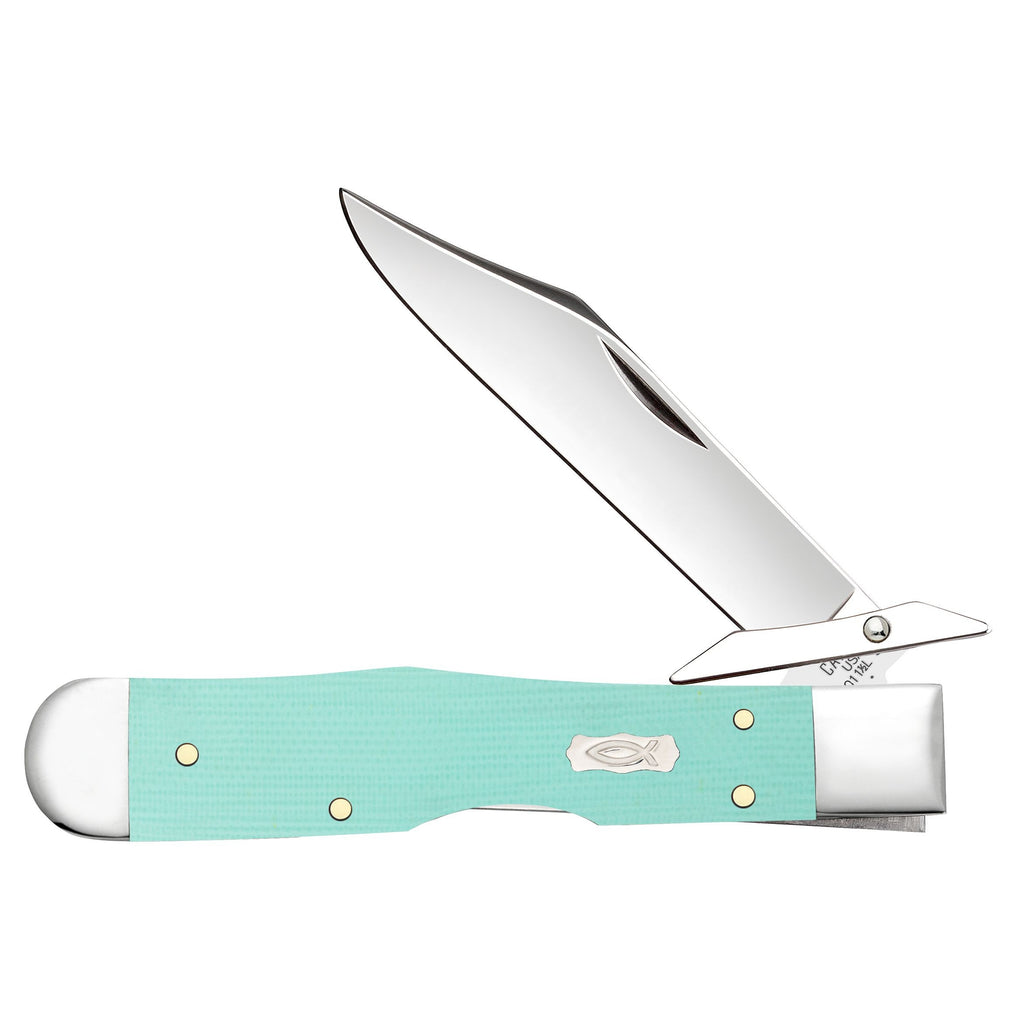 Case 18112 - Seafoam Green G-10 Smooth Cheetah Cub (1011 1/2L SS