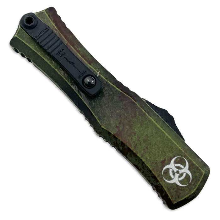 Microtech 1701M-1OBDS - Hera II Mini Bayonet Outbreak Signature Series Deep Engraved Standard