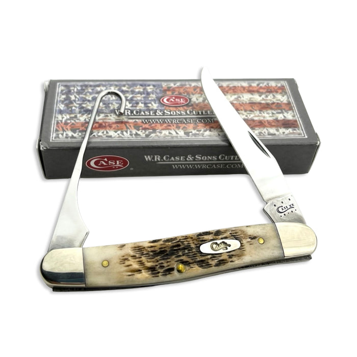 Vintage Case XX 00053 - Amber Bone Peach Seed Jig Bird Hook (6247H SS)