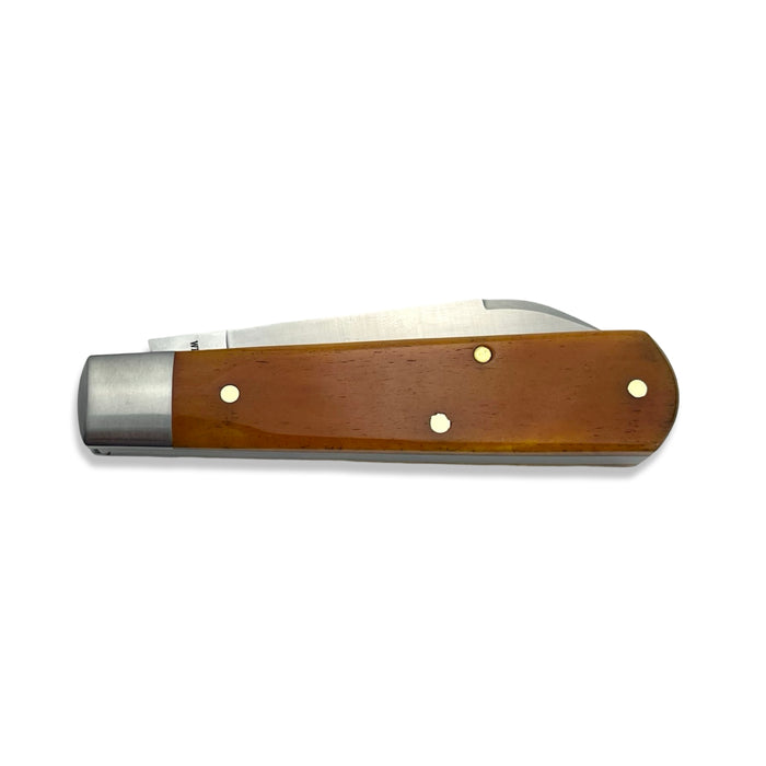 Dollar Knife Co. Orange Smooth Camel Bone Barlow White Shield