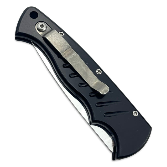 Piranha P1 Pocket Black Plain Edge Mirror Finish