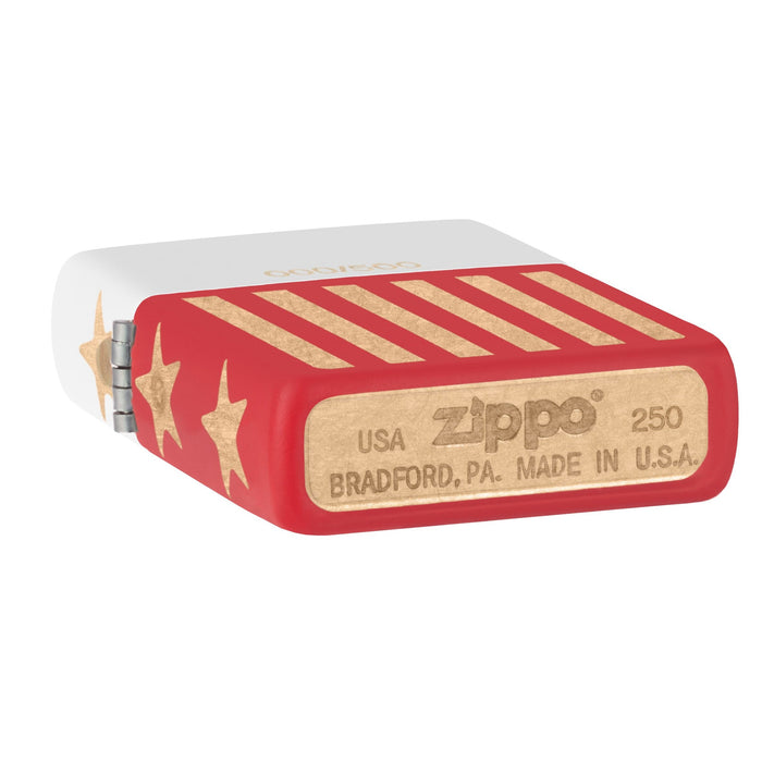 Case 25000 - White & Red Synthetic Smooth Center Bolstered Trapper (4254 SS) W/Lighter