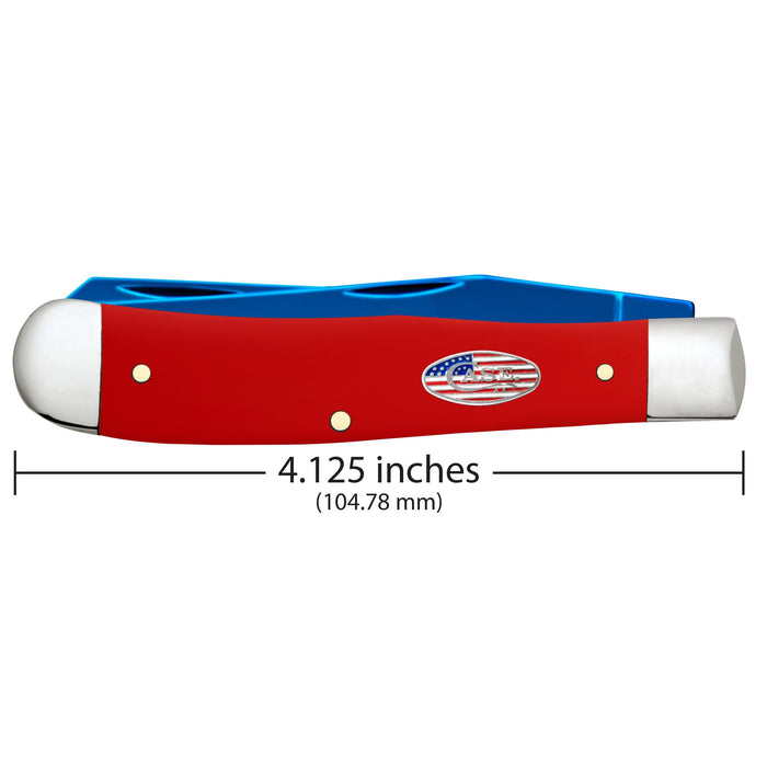 Case 25002 - Red Synthetic Smooth Blue PVD Coated Blade Trapper (4254 SS) W/Cigar Box