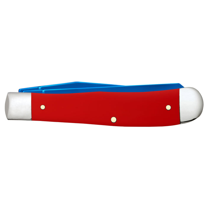 Case 25002 - Red Synthetic Smooth Blue PVD Coated Blade Trapper (4254 SS) W/Cigar Box