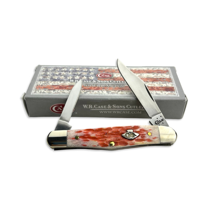 Vintage Case XX 27056 - Burnt Salmon Bone Peach Seed Jig Half Whittler (6208 SS)