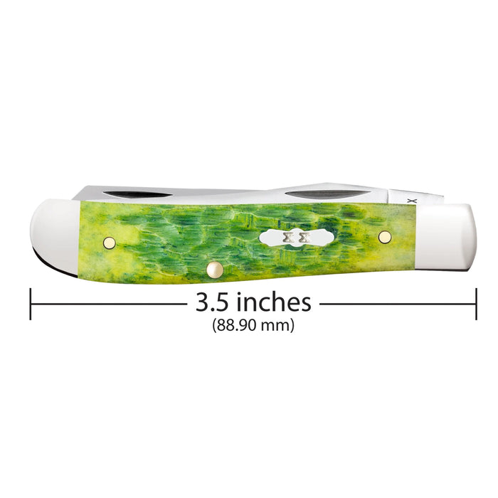 Case 27861 - Green Apple Bone Peach Seed Jig Mini Trapper (6207 SS)