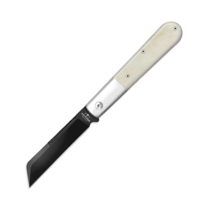 Bear & Son MWSB180 - Modern Smooth White Bone Sheepfoot w/ Black DLC Blade