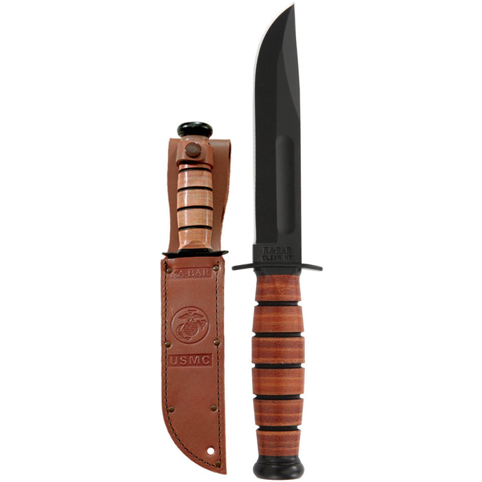 Kabar 1250 - Short USMC Leather Sheath, Straight Edge