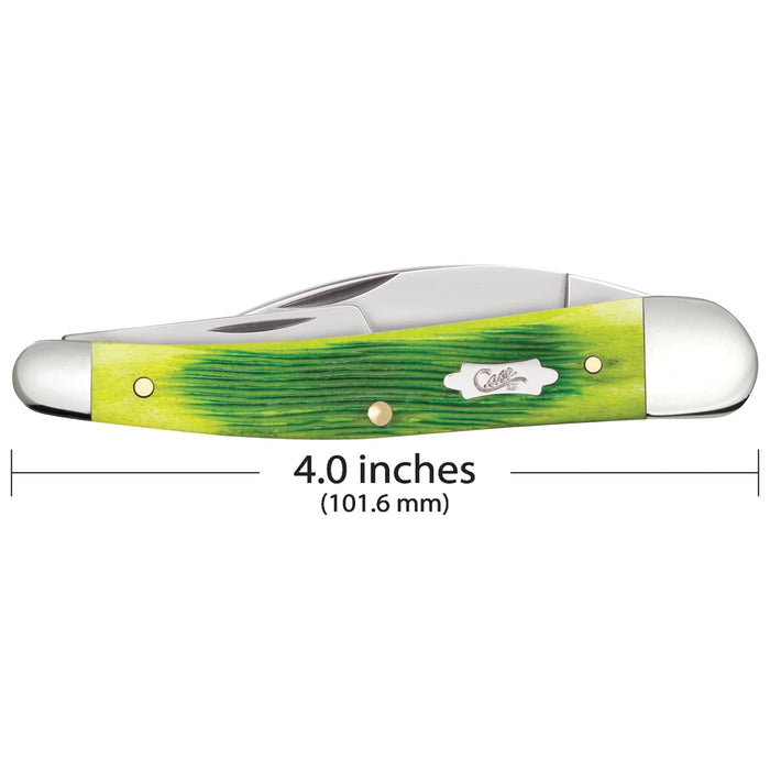 Case 61047 - Lime Green Bone Barnboard Jig Seahorse Whittler (6355WH SS)