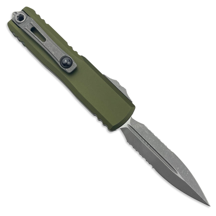 Microtech 12324-11APOD - UTX-85 D/E Gen IV OD Green Apocalyptic Partial Serrated