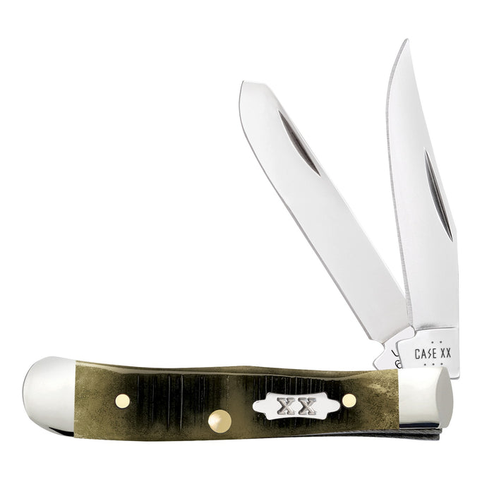 Case 39231 - Olive Green Bone Sawcut Jig Tiny Trapper (62154 SS)