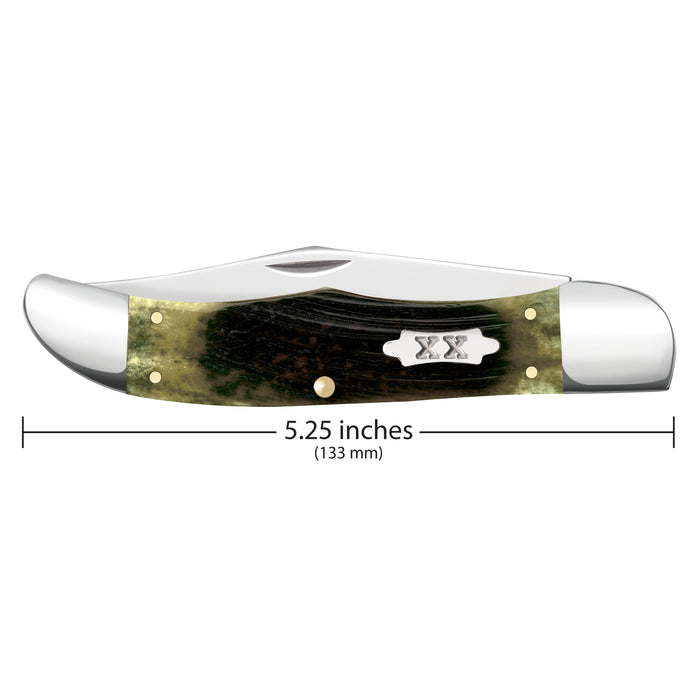 Case 39234 - Olive Green Bone Sawcut Jig Folding Hunter (6165 SS)