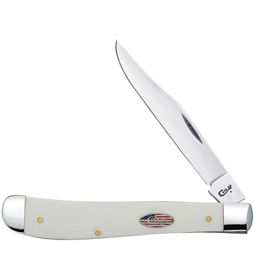 Case 39913 - White Synthetic Smooth Slimline Trapper Stars & Stripes Shield (41048 SS)