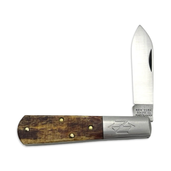 New York Knife Co. Appaloosa Bourbon Sawcut Camel Bone Barlow