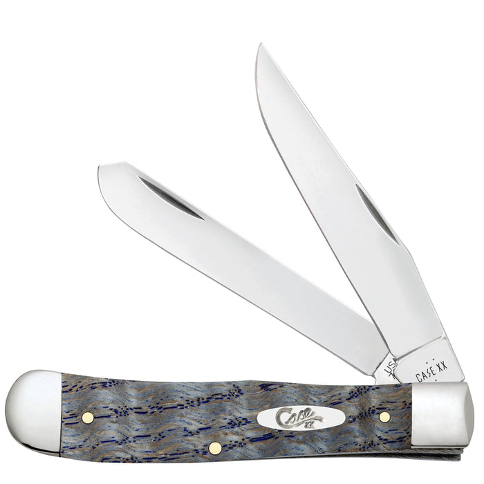 Case 47490 - Blue Curly Oak Wood Smooth Trapper (7254 SS)