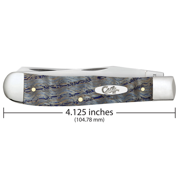 Case 47490 - Blue Curly Oak Wood Smooth Trapper (7254 SS)