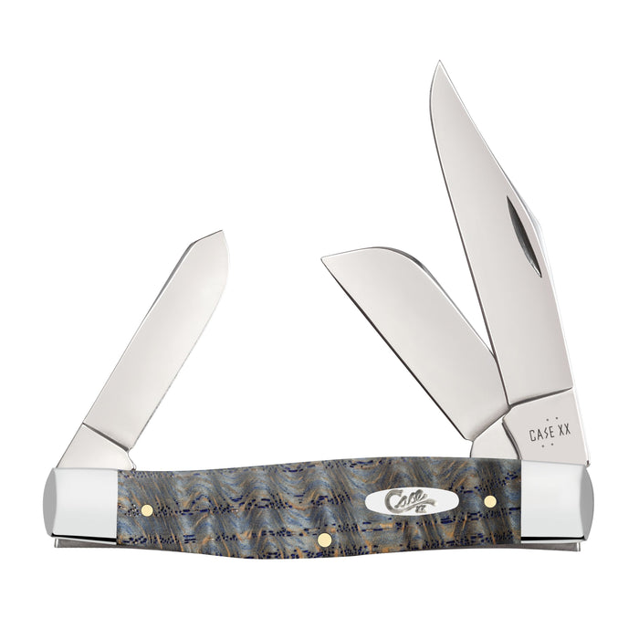 Case 47493 - Blue Curly Oak Wood Smooth Large Stockman (7375 SS)