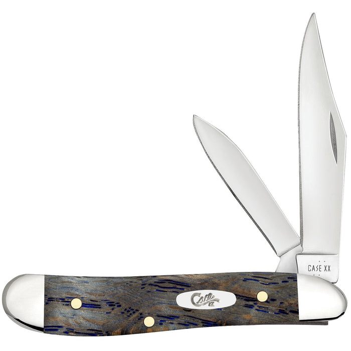 Case 47495 - Blue Curly Oak Wood Smooth Peanut (7220 SS)