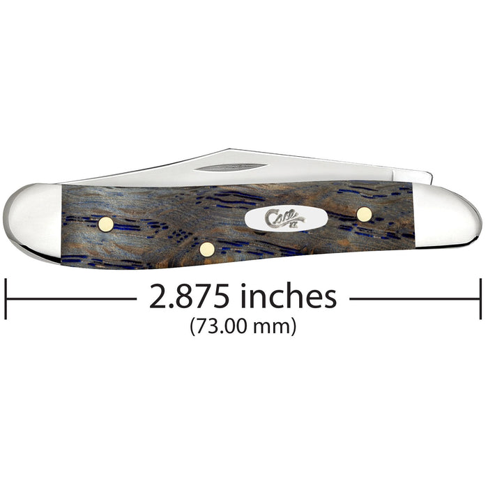 Case 47495 - Blue Curly Oak Wood Smooth Peanut (7220 SS)