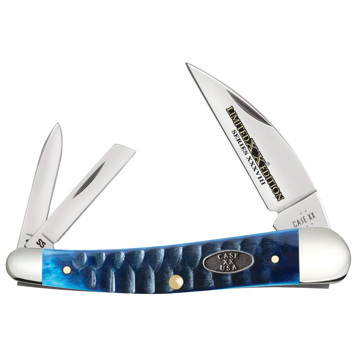 Case 53983 - Limited XX Edition XXXVIII Series Ocean Blue Bone Gator Jig Seahorse Whittler (6355WH SS)